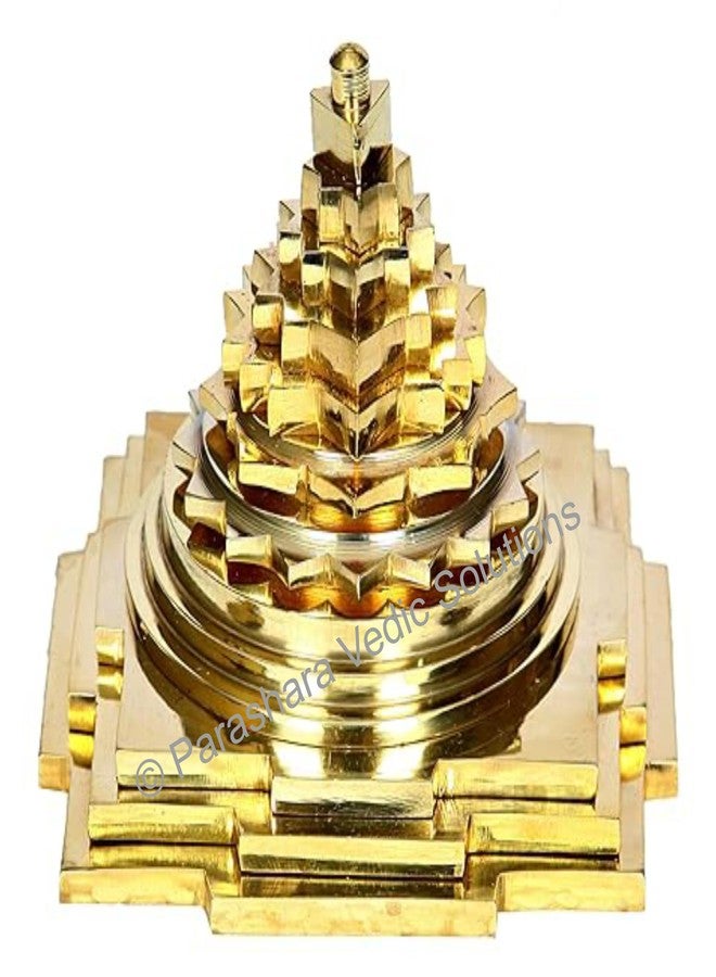 ARKAM Meru Yantra/Brass Meru Shri Yantram/Brass Sumeru Shree Yantr/Pital Meru Yantra - Solid/ 3D Meru Shri Yantra (3x3 inches),Religious - Image 1